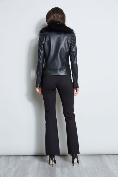 Faux Fur Collar Moto Jacket Image 7