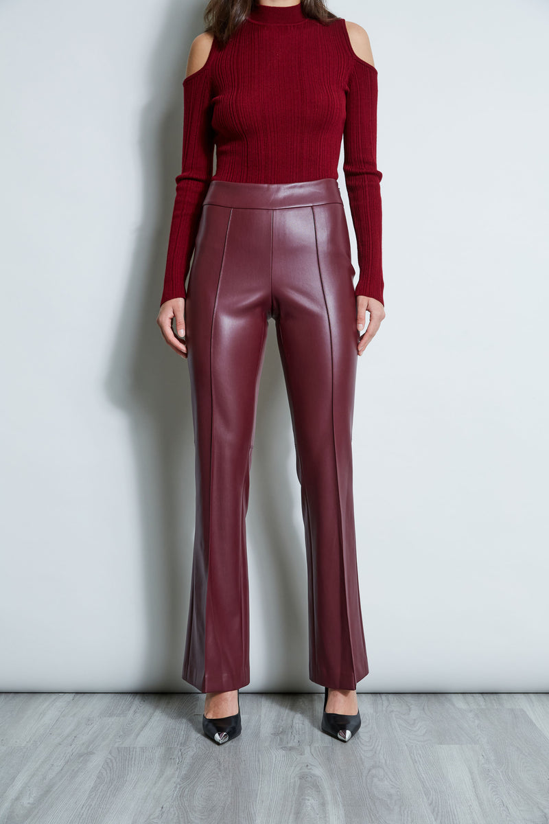 Vegan Leather Pants Women, Faux Leather Pants Women, Leather Bell Bottoms  Trousers, Burgundy Leather Pants for Women, Leather Flares 