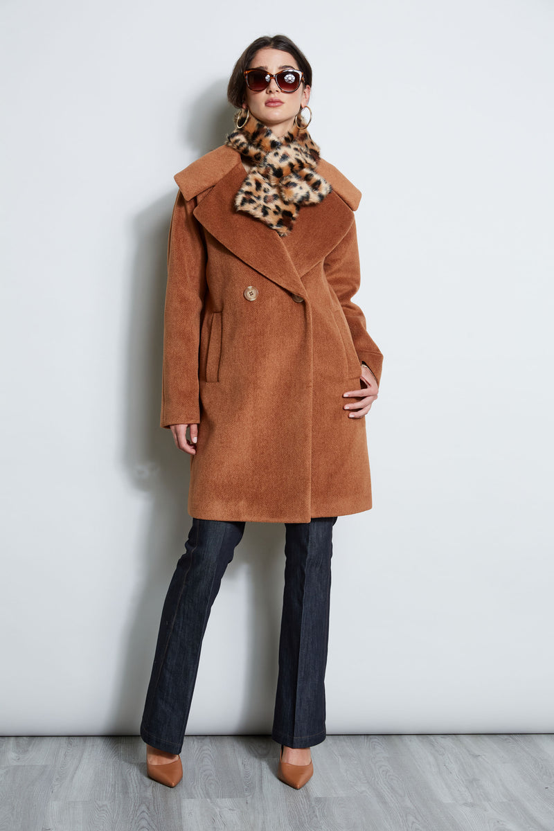 Brushed Double Breasted Coat Elie Tahari