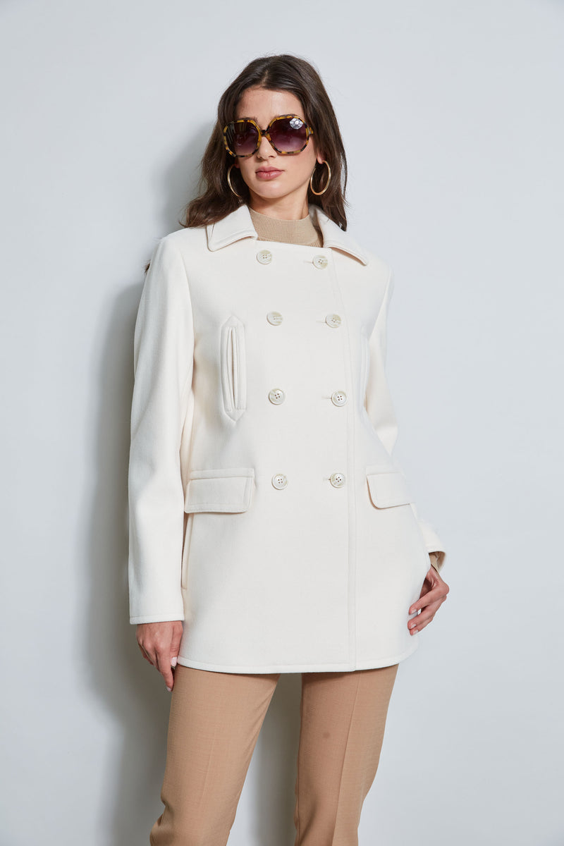 Faux Fur Collar Peacoat – Elie Tahari