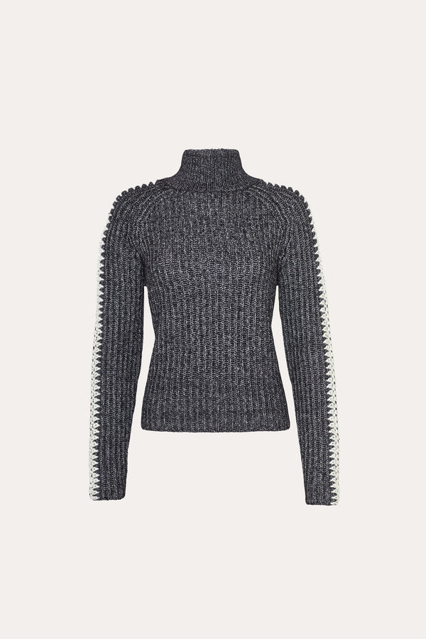 Cable Front Cotton Merino Sweater