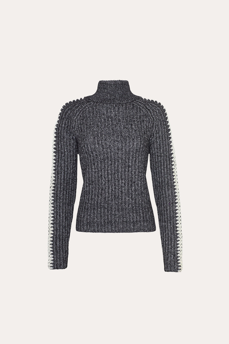 Cable Front Cotton Merino Sweater