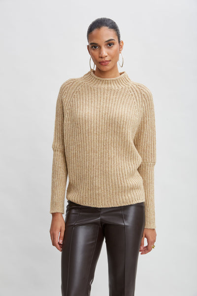 Metallic Mock Neck Sweater Image 1