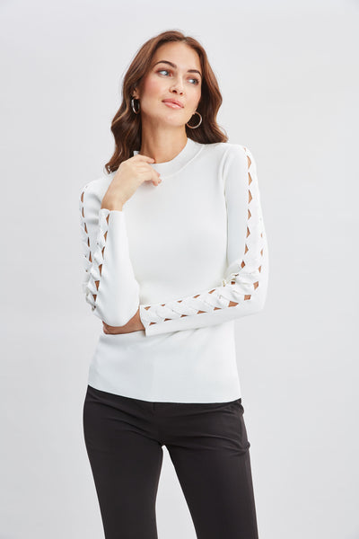 Openwork Sleeve Sweater Image 4