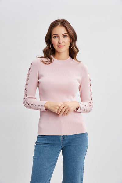 Openwork Sleeve Sweater Image 1