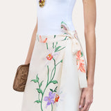 Frances Floral Silk Midi Skirt