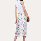 Frances Floral Silk Midi Skirt