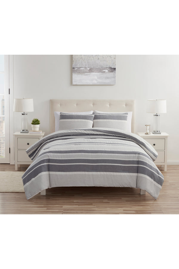 Tahari Stripe 3-Piece Comforter Set, Full/Queen