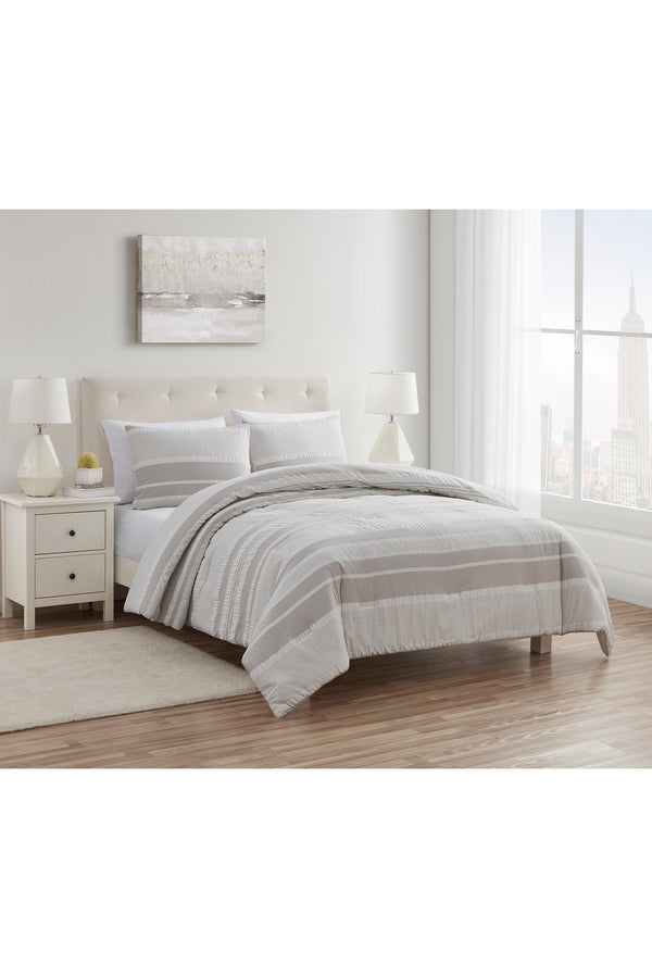 Tahari Stripe 3-Piece Comforter Set, Full/Queen