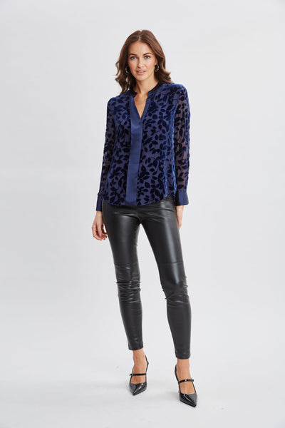 Satin Velvet Burnout Shirt Image 3