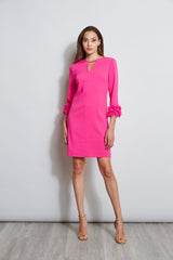 Flower Applique Sleeve Dress
