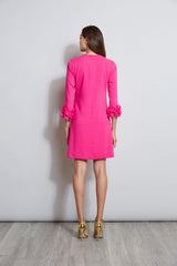 Flower Applique Sleeve Dress