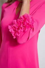 Flower Applique Sleeve Dress