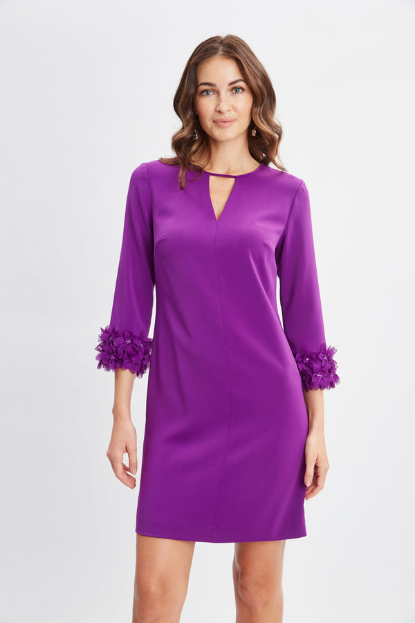 Flower Applique Sleeve Dress