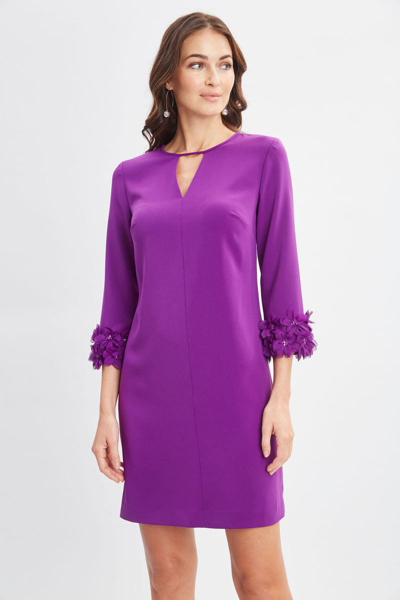 Flower Applique Sleeve Dress