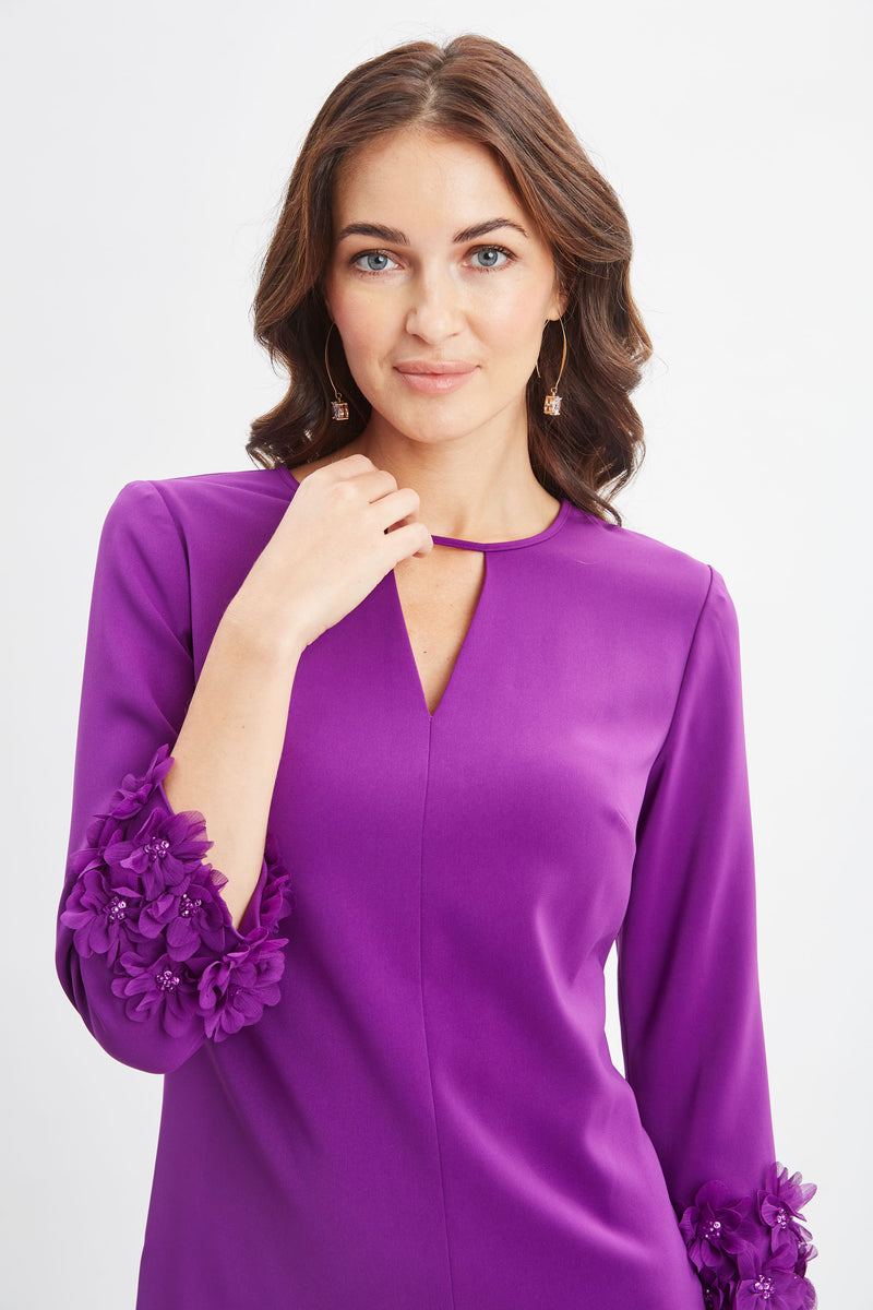 Flower Applique Sleeve Dress Elie Tahari Flower Applique Sleeve Dress Elie Tahari
