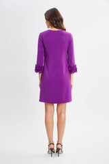 Flower Applique Sleeve Dress