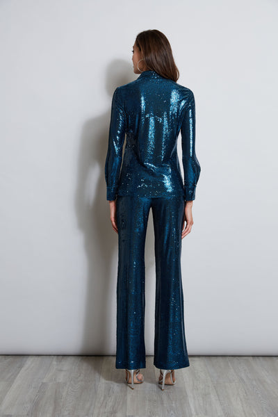 Sequin Button Down Shirt Image 4