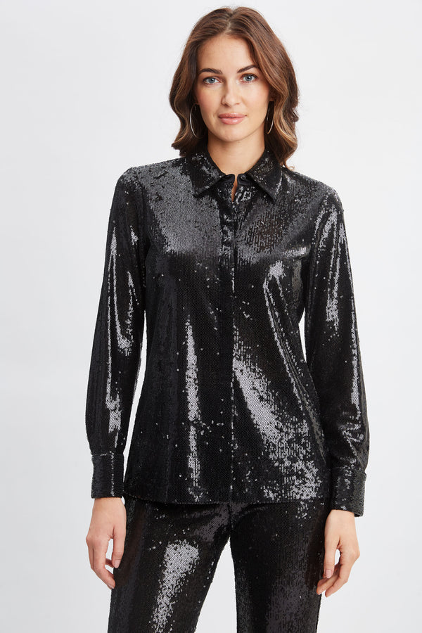 Sequin Button Down Shirt - HOLD