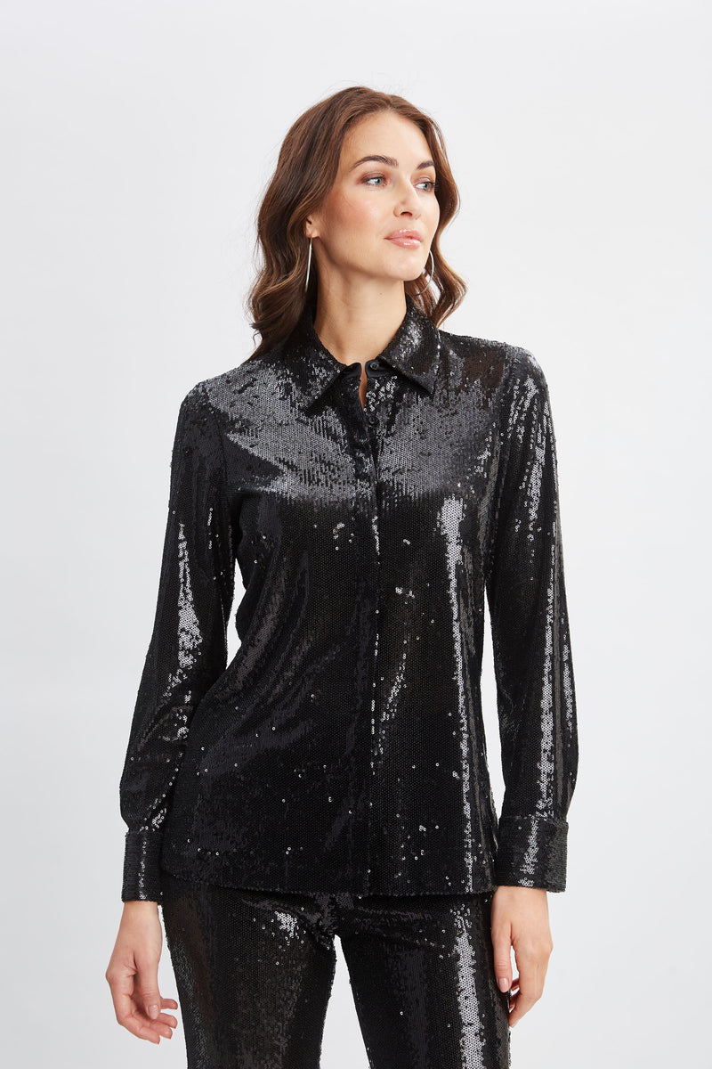 Sequin Button Down Shirt – Elie Tahari