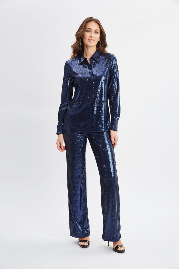 Sequined Button Down