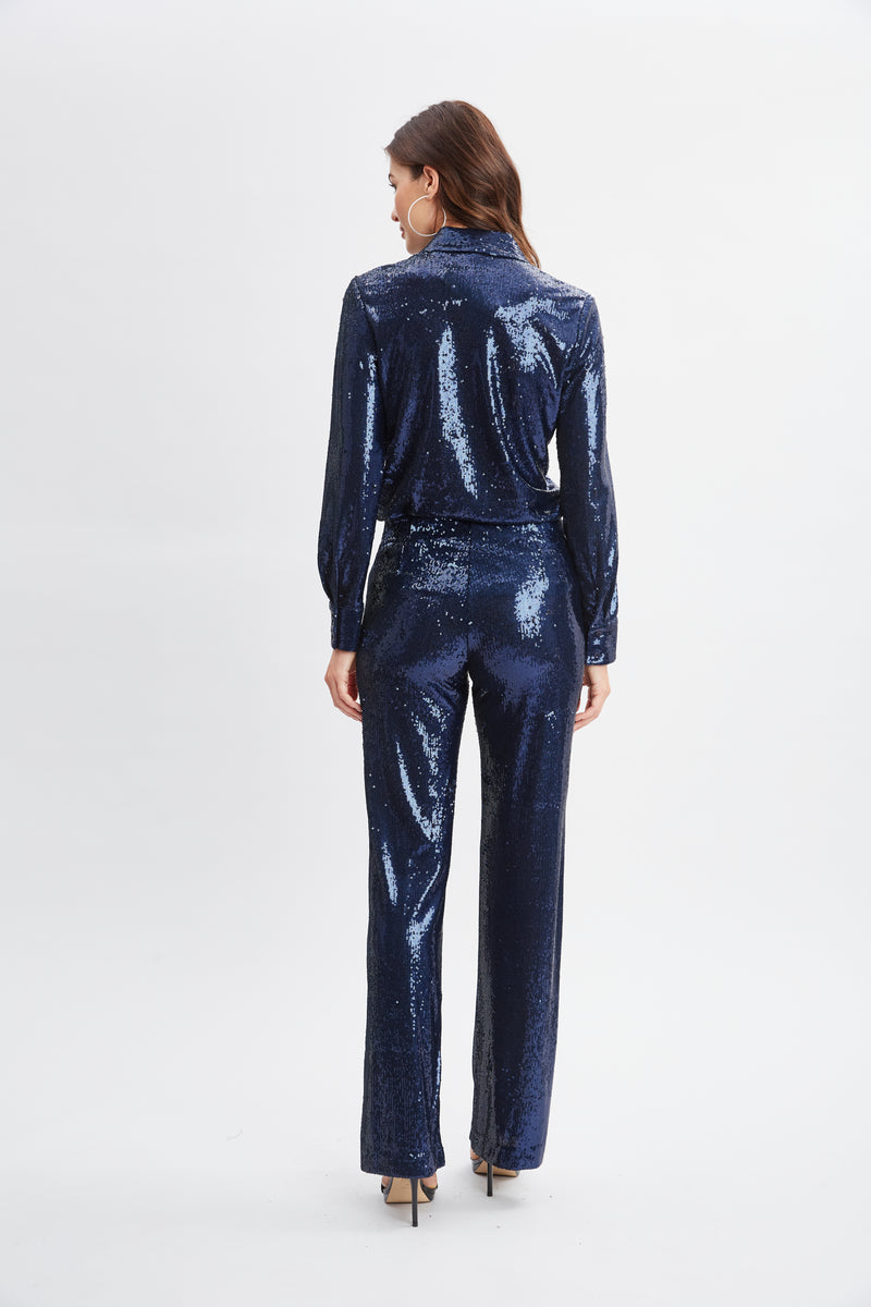 Sequined Button Down