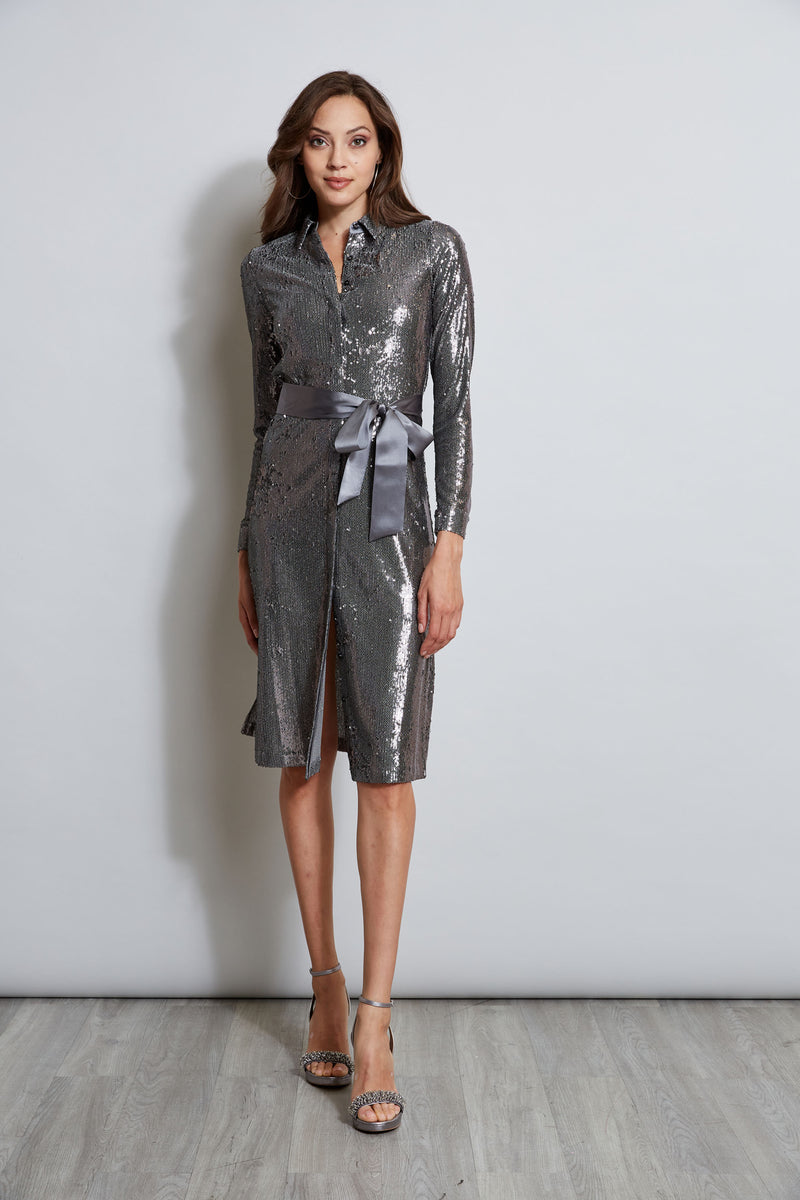 Sequin Shirt Dress