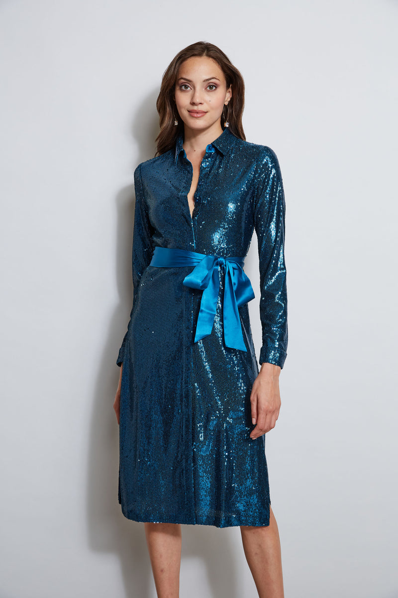 Sequin Shirt Dress