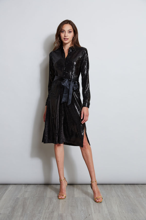 Sequin Shirt Dress