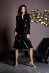 Sequin Shirt Dress
