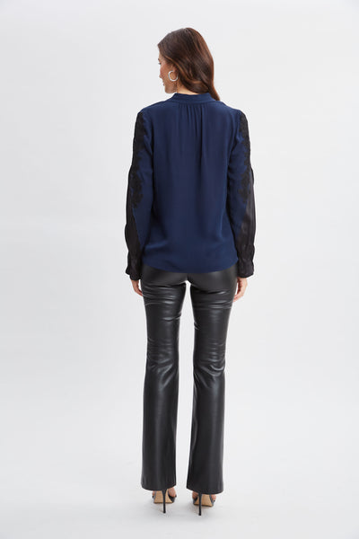 Lace Sleeve Silk Shirt Image 4