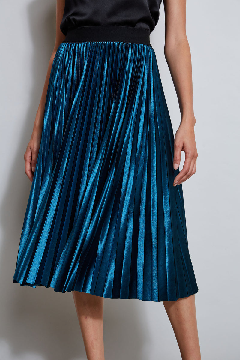 Black pleated midi skirt 07 outlet