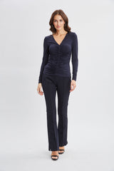 Ruched V-Neck Knit