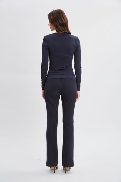 Ruched V-Neck Knit Image 5