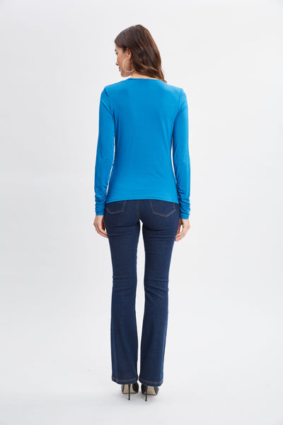 Ruched V-Neck Knit Image 5