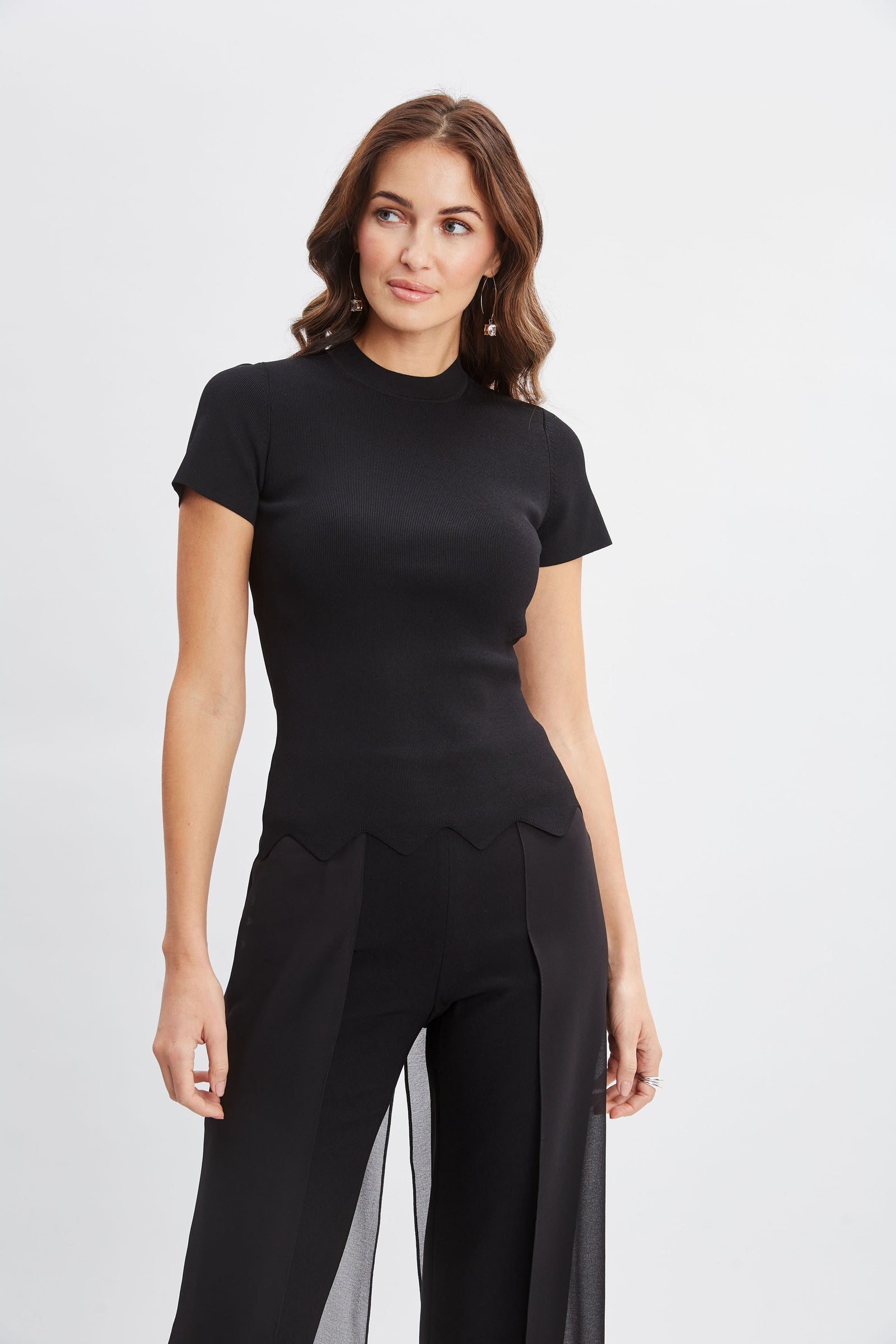 Short Sleeve Scallop Sweater – Elie Tahari