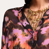 Brushstroke Silk Blouse
