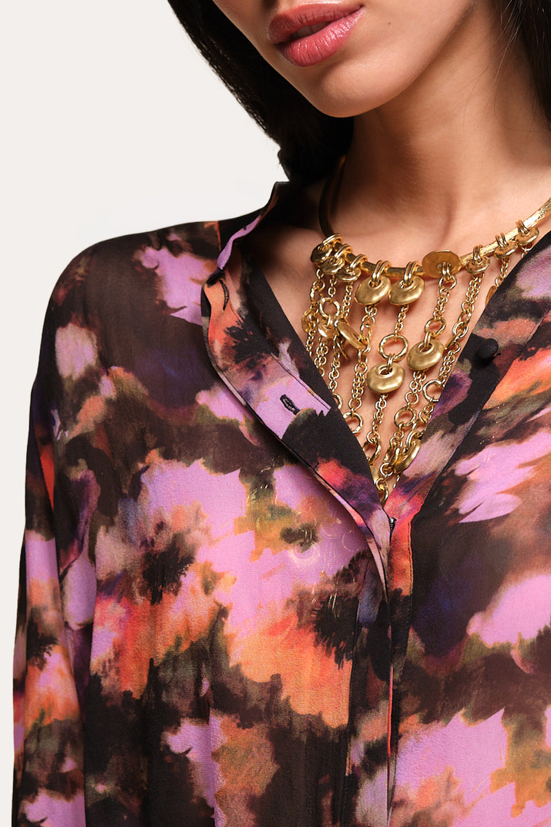 Brushstroke Silk Blouse