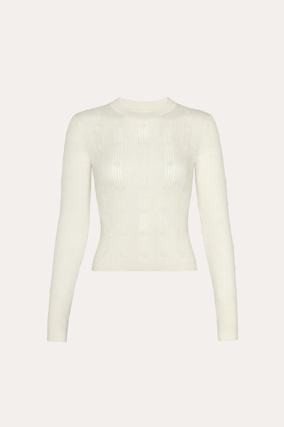 Silk Pointelle Sweater Image 1