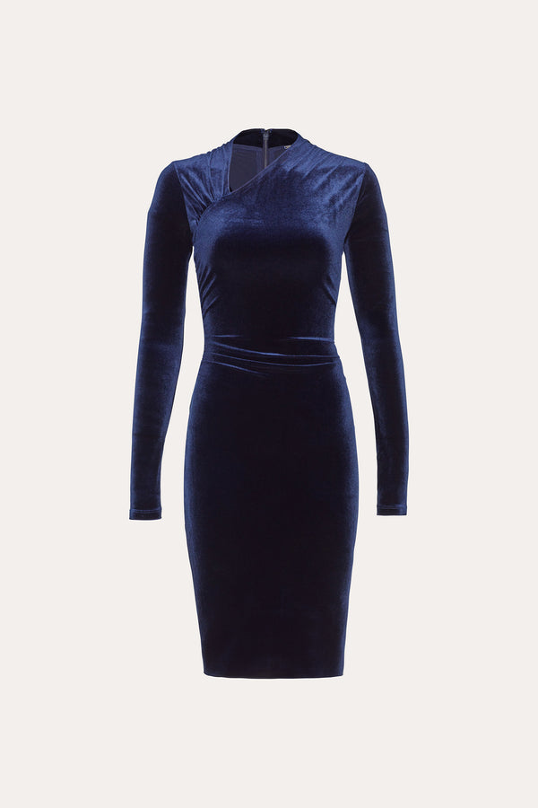 Asymmetric Velvet Dress