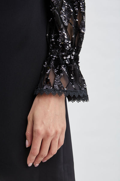 Sequin Sleeve Shift Dress Image 7