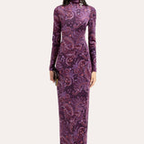 Claire Printed Velvet Gown