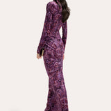 Claire Printed Velvet Gown