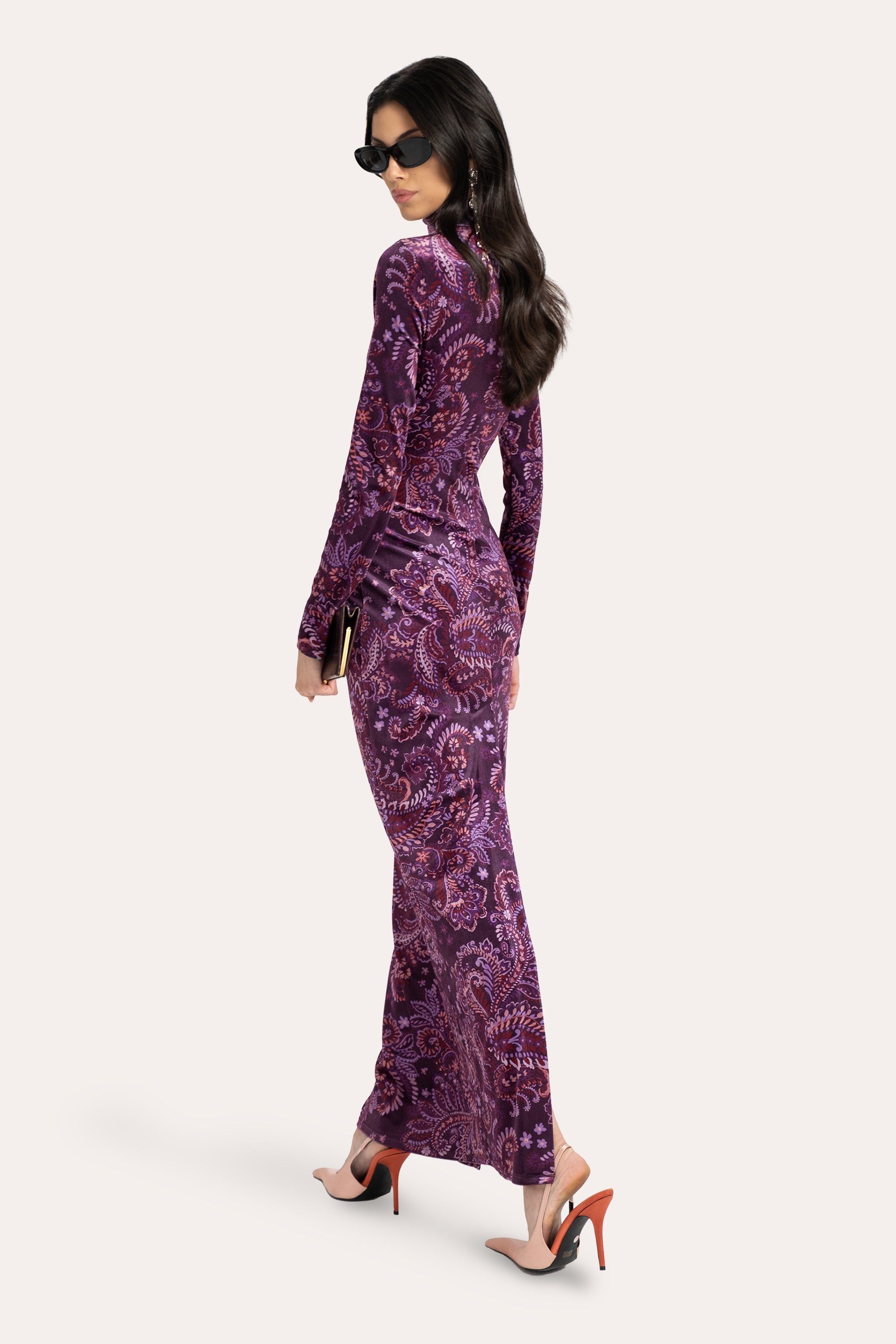 Claire Printed Velvet Gown