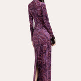 Claire Printed Velvet Gown