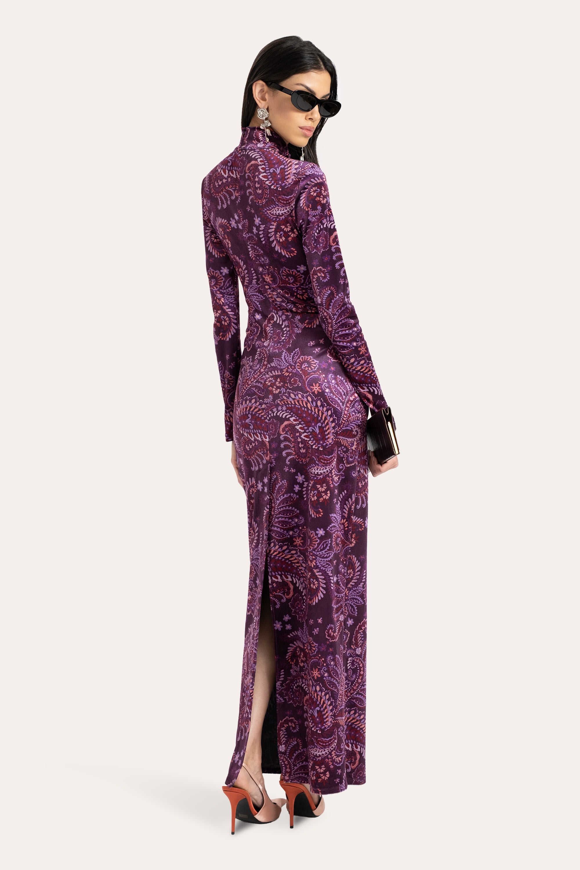 Claire Printed Velvet Gown