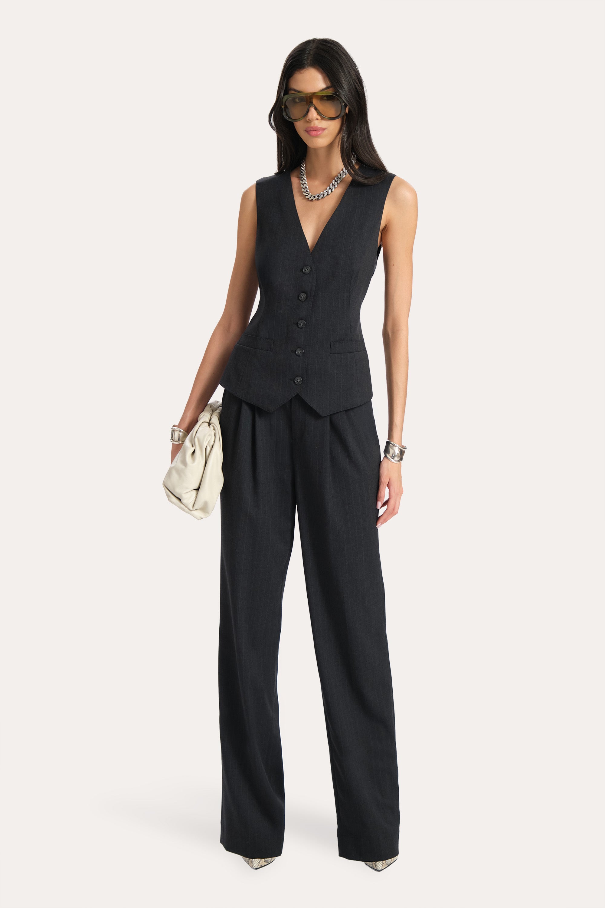 Demi Pinstripe Vest