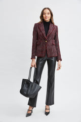 Tweed Single Button Blazer