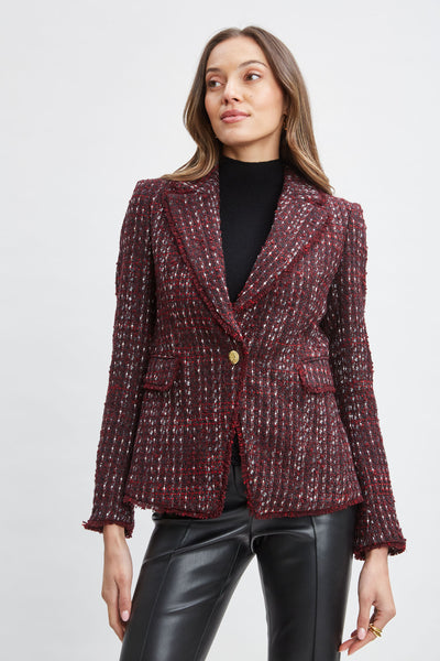 Tweed Single Button Blazer Image 1