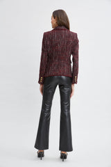 Tweed Single Button Blazer